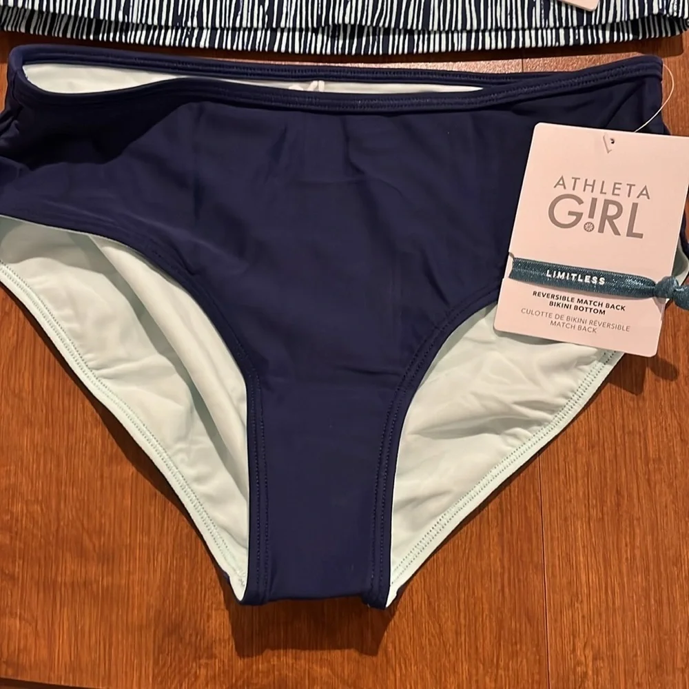 NWT Athleta Girl Paradise Splash Bikini top with matching bottoms Size XL/14.